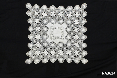 Tenneriffe Lace, square white cotton to form daisy like patterns