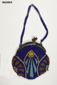 Beaded Evening Bag, blue in colour.