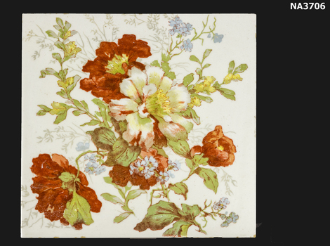 Square floral tile