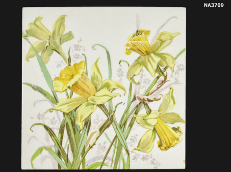 Square floral tile