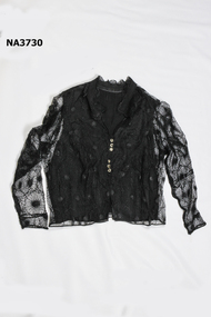 Black circular design lace, long sleeve blouse.