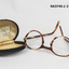 Horn rimmed spectacles