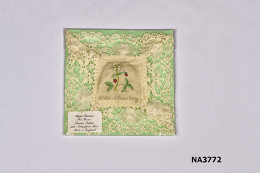 Square ecru coloured pot pourri sachet.  