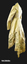 One piece old gold Paper Taffeta wedding gown, stand up collar, piped in green taffeta. 