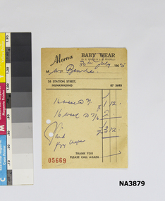 Document - Receipt, 1965