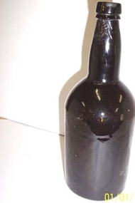 Container - Black Glass Bottle, c1860