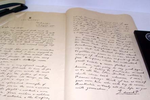 2 page letter written to school children by Edward Prince of Wales