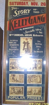 Framed 7under glass reproduction of the original poster of the film 'The Story of the Kelly Gang' 