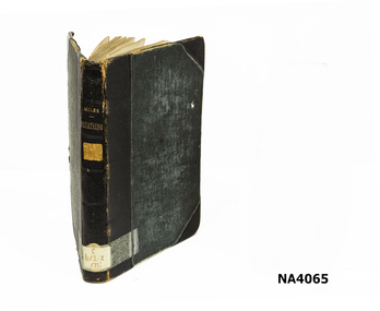 Book with dark green cover.