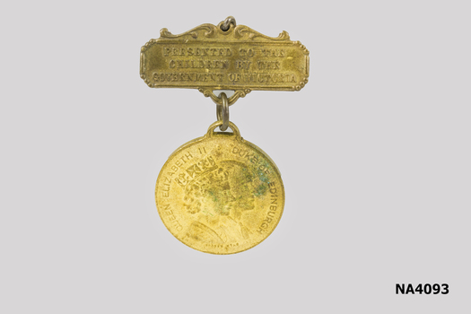 Gilt Medal on gilt bar & pin.