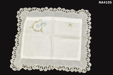 Fine cotton cream slip with 'Baby' embroidered 