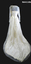 1958 Cream embroidered Nylon wedding dress. Fitted long sleeves to a point at waist, fastened with thirteen self covered buttons. 