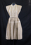 Light brown poplin day dress. Capped sleeves and Peter Pan collar. (front)