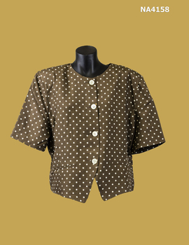1980's 'Sportscraft' Brown jacket with white rayon spots. 