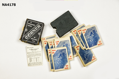 Pack of 56 cards made of thin cardboard with instructions explaining the rules of the game. 