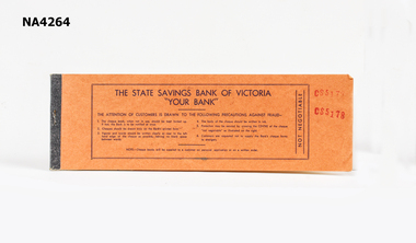 Booklet - Cheque Book, 1960