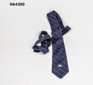 Navy blue tie with white stripe 