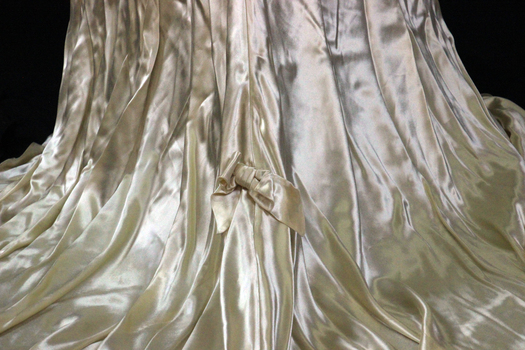 1945 Cream satin  wedding dress (back detail)