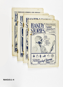 4 copies  of "Handy Stories"" containing collections of stories, handy hints and advertisements.