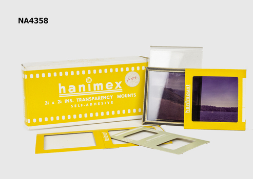 Cardboard Box. Hanimex - transparency mounts. A total of 9 items .NA358d