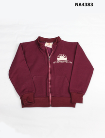 Childs maroon school zip front windcheater,