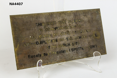 Plaque - Commemorative Plaque, 1970s