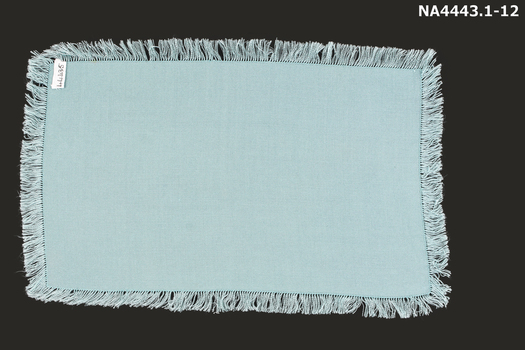 Six aqua table mats.