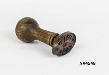 Mrs Markham's Paid Brass stamp
