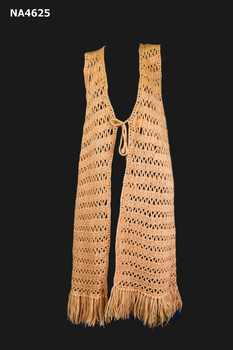 Jacket. Orange crochet long sleeveless; 