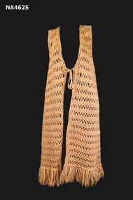 Jacket. Orange crochet long sleeveless; 
