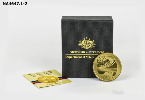 Round gold coloured medallion