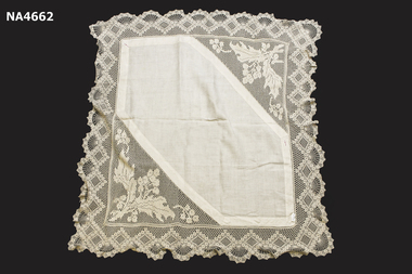 Tablecloth, Ecru, Linen 84cm x 84cm;