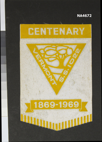 Banner: cream, yellow, plastic,