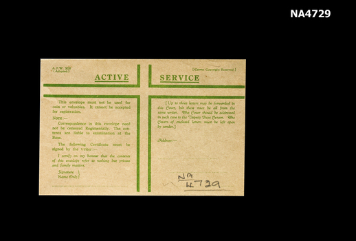  headed: Active Service.