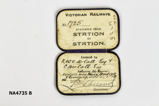  Victorian Railways station to station ticket 