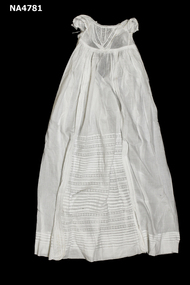 White Christening Gown from the 1880's metal embroidered buttons. 