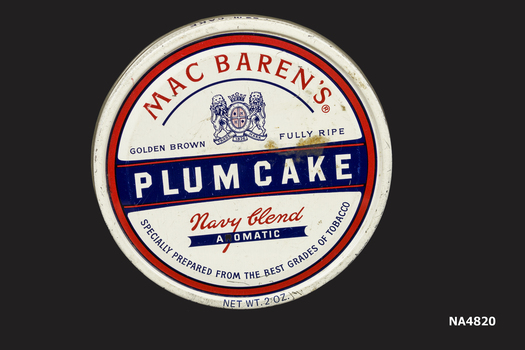 Mac Baren's plum cake tin.