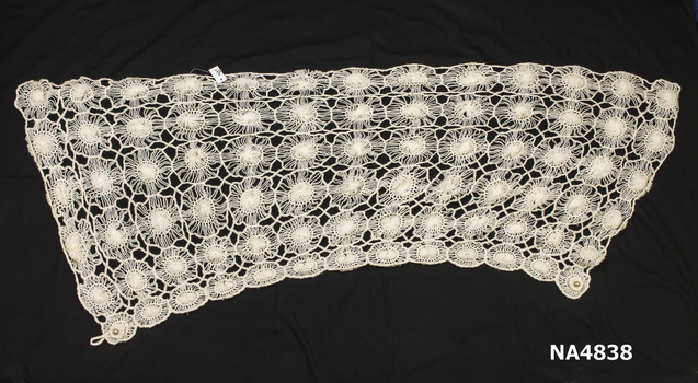 Cream coloured cape spun from raw merino fleece and silk