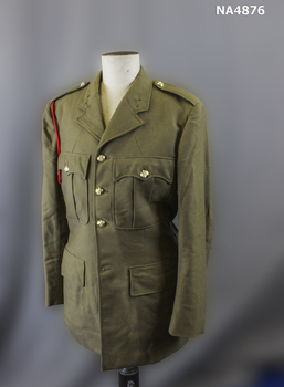Khaki military jacket, long sleeved with 4 pockets