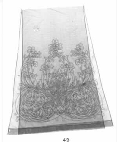 Black net woven with silver metallic ribbon