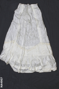 Full length cream silk skirt. 