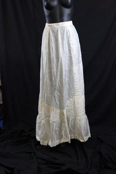 Full length cream silk skirt. 