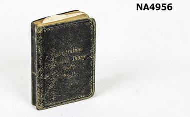 Pocket Diary of 1917 with one day to a page and pages for notes in front. 