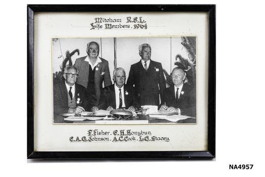 Photograph of Mitcham R S L Life Members in 1964.