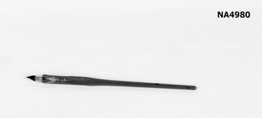 Fountain-pen nib  with a grey coloured handle. 