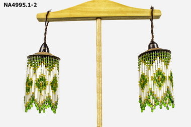 small light fittings with glass fringe ornament