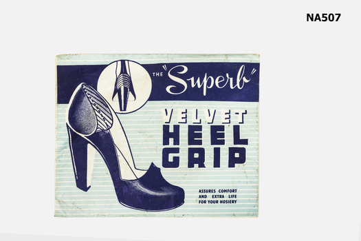 Envelope containing velvet heel grip