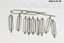 Water Wave Set comprising:  1 dish, 6 curved combs, 1 packet pins, 1 box containing hair net and 13 large hair pins. A total of 22 items.