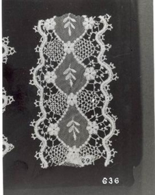 Piece cream lace used for demonstration purposes