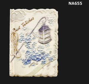 Small card with celluloid cover. 